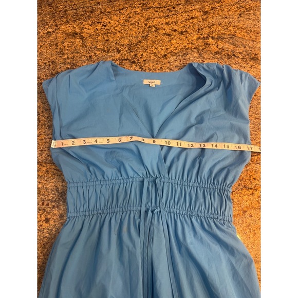 Rails Lucia Dress Pacific Blue V Neck Cap Sleeve Tiered Midi Drawstring Waist XS - Picture 5 of 9